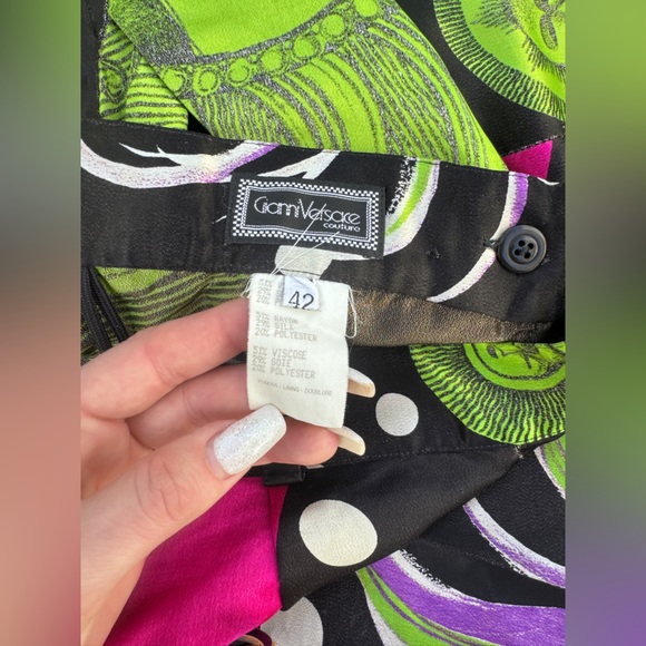 90s Vintage Gianni Versace Sun and Moon Silk Pants Sz 42 - Picture 3 of 12